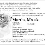 Traueranzeige Martha Mrosk, geb. Burger