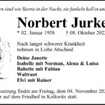 Traueranzeige Norbert Jurke
