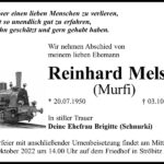 Traueranzeige Reinhard Melster