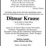 Danksagung Ditmar Krause