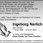 Traueranzeige Ingeborg Nerlich, geb. Förster