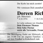 Traueranzeige Doreen Richelt, geb. Bünemann