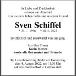 Traueranzeige Sven Schiffel