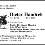 Traueranzeige Dieter Handrek