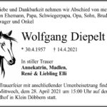 Traueranzeige Wolfgang Diepelt