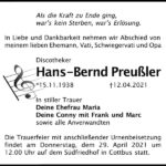 Traueranzeige Hans-Bernd Preußler
