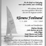 Traueranzeige Klemens Ferdinand