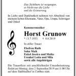 Traueranzeige Horst Grunow