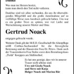 Danksagung Gertrud Noack