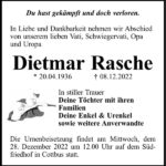 Traueranzeige Dietmar Rasche
