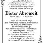 Danksagung Dieter Abromeit