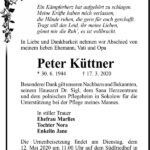 Traueranzeige Peter Küttner