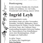 Danksagung Ingrid Leyh
