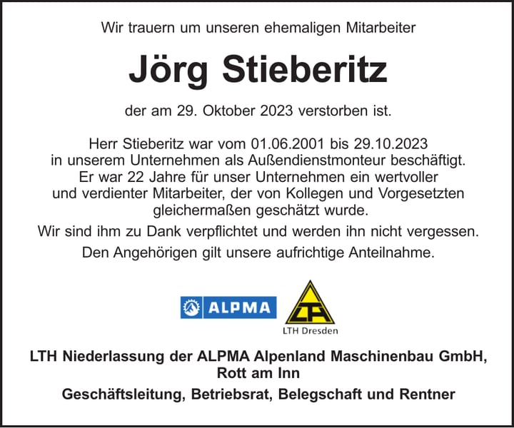 Nachruf Jörg Stieberitz