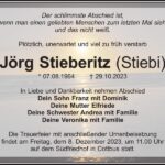 Traueranzeige Jörg Stieberitz