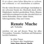 Danksagung Renate Muche, geb. Tschentke