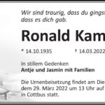 Traueranzeige Ronald Kammer