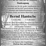 Danksagung Bernd Hantsche