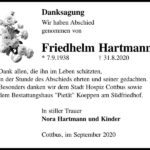 Danksagung Friedhelm Hartmann