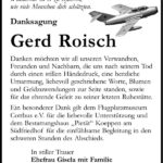 Danksagung Gerd Roisch