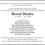 Traueranzeige Bernd Mudra