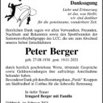 Danksagung Peter Berger