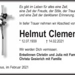 Traueranzeige Helmut Clement