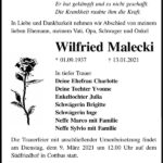 Traueranzeige Wilfried Malecki
