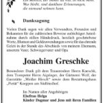 Danksagung Joachim Greschke