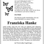 Danksagung Franziska Hanke