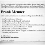 Danksagung Frank Menner
