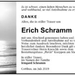 Danksagung Erich Schramm