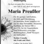 Danksagung Maria Preußler