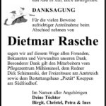 Danksagung Dietmar Rasche