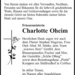Danksagung Charlotte Oheim
