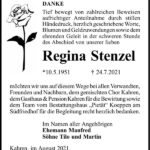 Danksagung Regina Stenzel