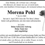 Traueranzeige Morena Pohl