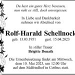 Traueranzeige Rolf-Harald Schellnock
