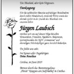 Danksagung Jürgen Laubsch