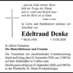 Traueranzeige Edeltraud Denke