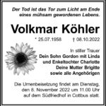 Traueranzeige Volkmar Köhler