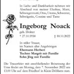 Traueranzeige Ingeborg Noack, geb. Dokter