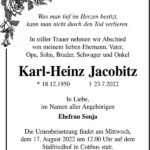 Traueranzeige Karl-Heinz Jacobitz