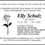 Traueranzeige Elly Schulz, geb. Jurisch