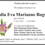 Traueranzeige Lydia Eva Marianne Bogsch, geb. Schirok