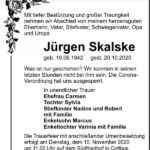 Traueranzeige Jürgen Skalske