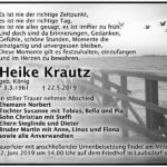 Traueranzeige Heike Krautz, geb. König