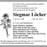 Traueranzeige Siegmar Löcher