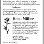 Danksagung Heidi Müller