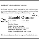 Traueranzeige Harald Ottmar